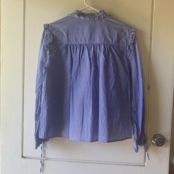 Alex Mill Blue Striped Button Up Blouse - Picture 5 of 5